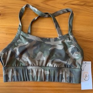 Just fab Active Mesh Back Sports Bra Olive Night Camo X-Small
